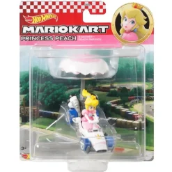 Hot Wheels Mario Kart Vehículo Peach con Glider