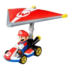 Hot Wheels Mario Kart Vehículo Mario con Glider