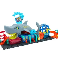 Hot Wheels Set de Juego Lavado de Autos Mega Tiburón