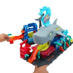 Hot Wheels Set de Juego Lavado de Autos Mega Tiburón
