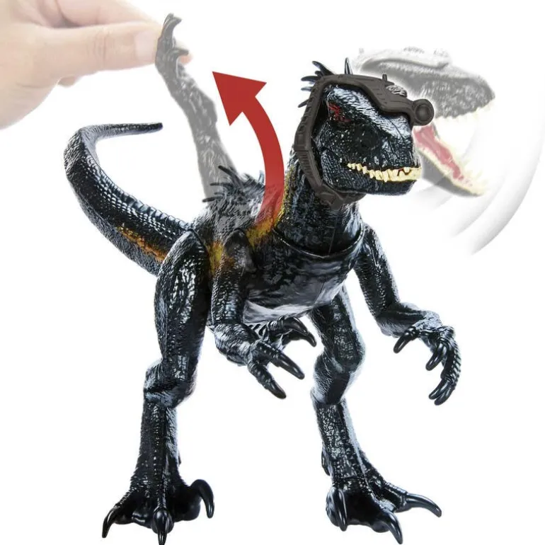 Jurassic World Dinosaurio de Colección Indo Raptor con 3 Modalidades de Ataque