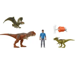 Jurassic World Animado Set de Juego con 3 Dinosaurios y una Figura de Acción de Darius