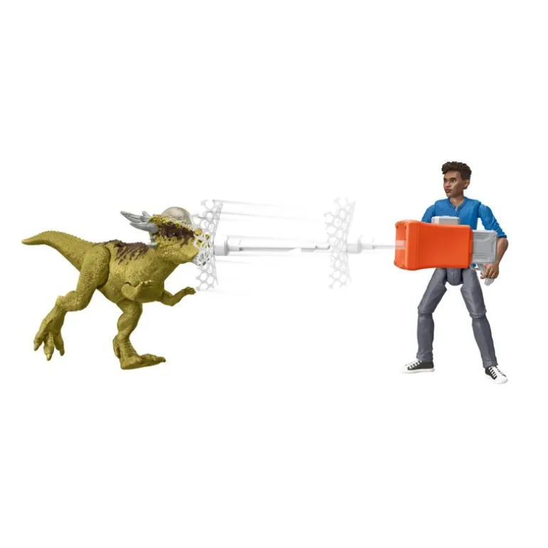 Jurassic World Animado Set de Juego con 3 Dinosaurios y una Figura de Acción de Darius