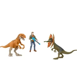 Jurassic World Animado Set de Juego con 2 Dinosaurios y una Figura de Acción de Owen