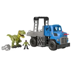 Jurassic World Imaginext Vehículo Transportador de Dinosaurios, Inlcuye Dinosaurio, Figura de acción y Lanzador de Dardos
