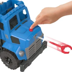 Jurassic World Imaginext Vehículo Transportador de Dinosaurios, Inlcuye Dinosaurio, Figura de acción y Lanzador de Dardos