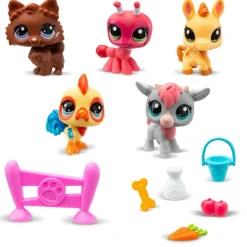 Littlest Pet Set de Figuras de Granja con 5 Mascotitas con Accesorios