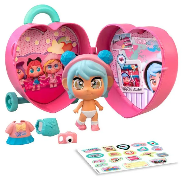 Muñeca Mini Trotties Ojos Emoji Maleta de Viaje Mia
