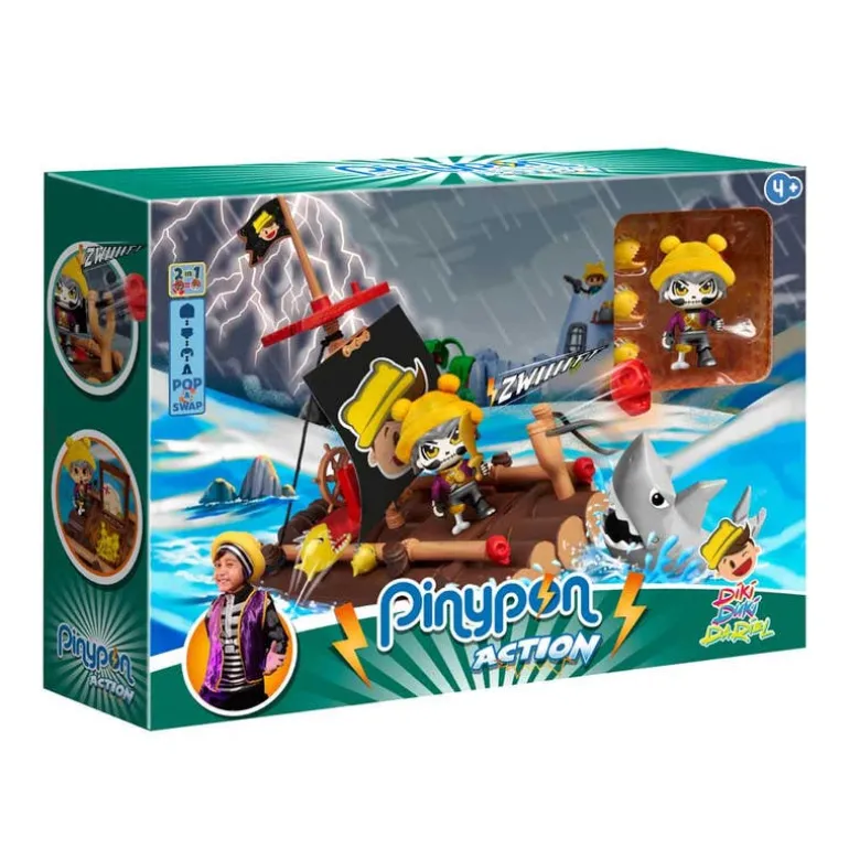 Pinypon Diki Duki Set de Juego Balsa Pirata