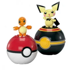 Pokémon 2 Pack Pokébolas Incluye Charmander y Pichu Mega Bloks