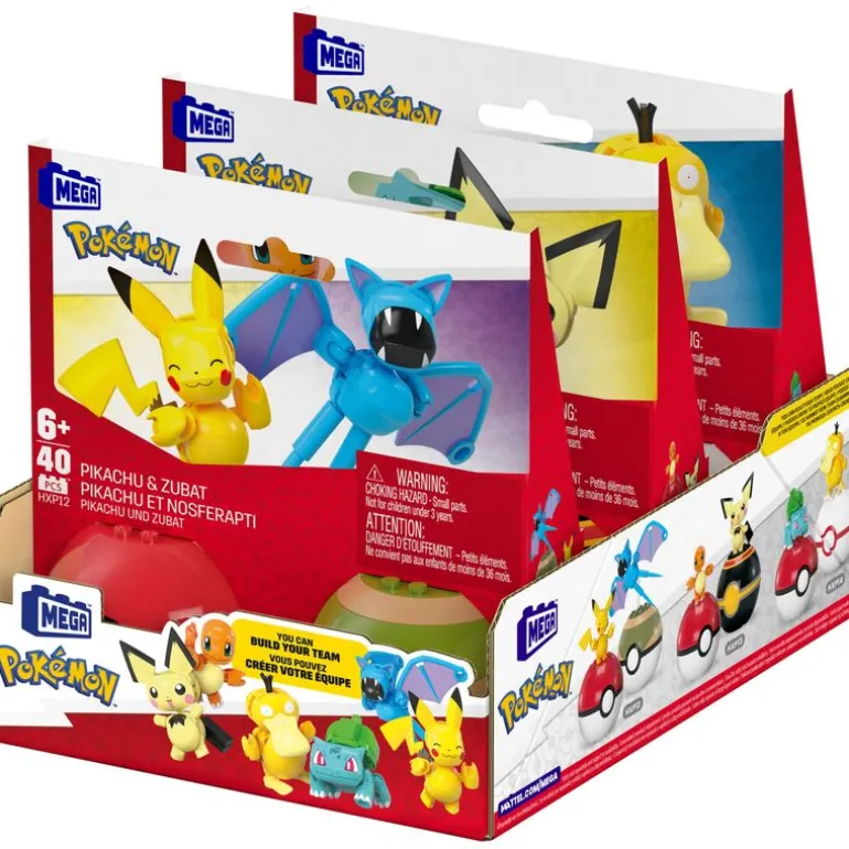 Pokémon 2 Pack Pokébolas Incluye Psyduck y Bulbasaur Mega Bloks