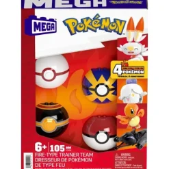 Pokémon Equipo de Fuego Mega Construx con 4 Pokeballs