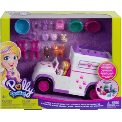 Polly Pocket Hospital Móvil De Animalitos con 13 Accesorios