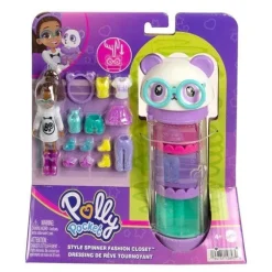 Polly Pocket Muñeca Tubo de Panda con 3 Outfits