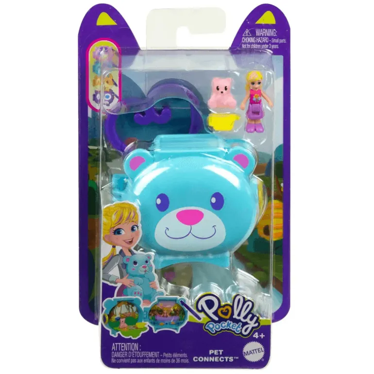 Polly Pocket Set de Juegos Mini Mundo de Mascotas Oso