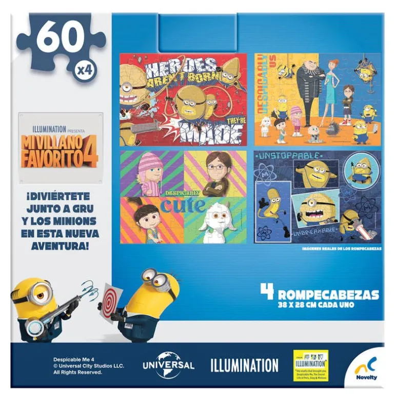 Rompecabezas 4 en 1 Mi Villano Favorito 60 Piezas