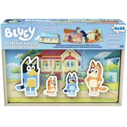 Rompecabezas de Madera de Bluey 4 Pack de 24 Piezas