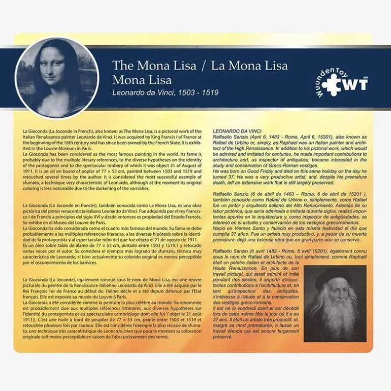 Rompecabezas La Mona Lisa de 1000 Piezas