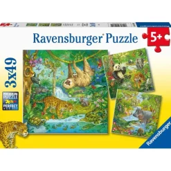 Set de 3 Rompecabezas Ravensburger Aventura en la Jungla