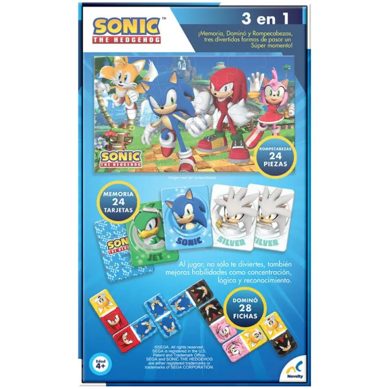 Sonic The Headgehog Memoria 3 en 1