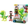 Spiderman Set de Figuras Spidey And His Amazing Friends de Miles Spin Morales y Electrosaurus