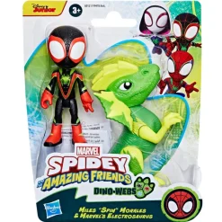 Spiderman Set de Figuras Spidey And His Amazing Friends de Miles Spin Morales y Electrosaurus