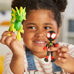 Spiderman Set de Figuras Spidey And His Amazing Friends de Miles Spin Morales y Electrosaurus